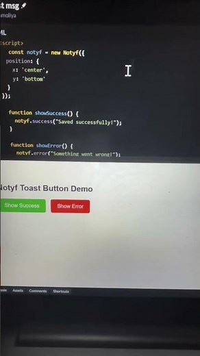 JavaScript Toast Message Tutorial | Create Custom Notification Toasts from Scratch #js