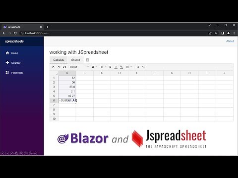 3.5 Blazor/Spreadsheet (JSpreadsheet.com)