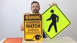 Watch Pedestrian Crossing Sign By SmartSign | 4" x 4" 3M Fluorescent Diamond Grade Reflective Aluminum on Amazon Live