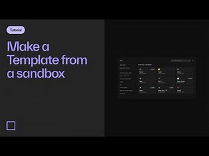 How to make a template from a sandbox | CodeSandbox 101