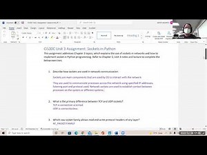 CIS30C Unit 3 Lecture: Socket Programming in Python