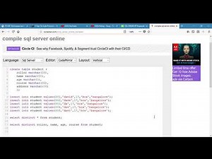 Oracle Live SQL SQL Worksheet 2
