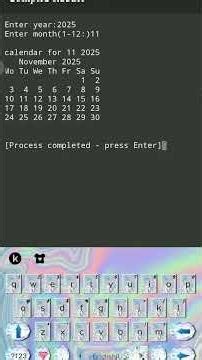 calendar program in python#python #coding #support #subscribe