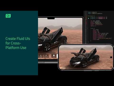 1-min Qt Example: User Interfaces - Blend 3D & 2D Natively for Cross-Platform Use