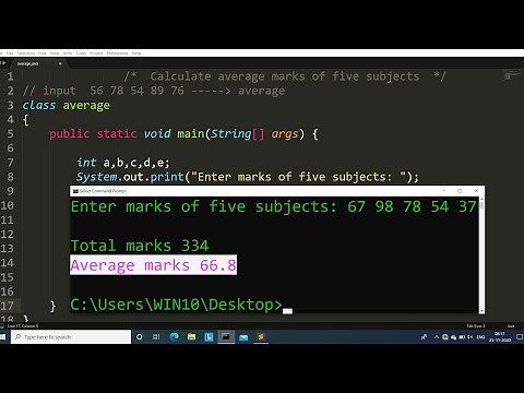 Java program to calculate Total and Average marks of 5 subjects | Learn Coding
