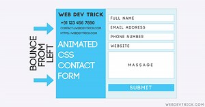 CSS Animated Contact Form With Responsive Design | Pure HTML CSS