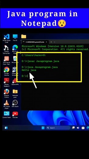 How to write java program in Notepad || java coding #shorts #java #javacoding #programming#notepad