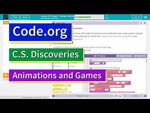 Code.org Lesson 28.8 Project - Design a Game | Tutorial with Answers | C.S. Discoveries Unit 3
