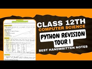 Python Revision Tour 1 - Notes PDF || Class 12th Computer Science Chapter 1 Handwritten Notes