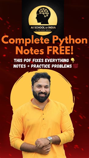 💡ai school of India🇮🇳 | 📘 FREE Python Basics PDF – Notes + Practice Problems If you’re learning Python from scratch, this is the ONLY resource you need 👇 I’ve... | Instagram