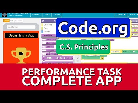 Code.org Performance Task Prep Tutorial | PT Example App, Code Explained, Written Response Tutorial