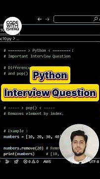 Python Interview Questions and Answers | remove() vs pop() | Crack Your Python Interviews