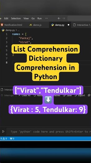 List Comprehension and Dictionary Comprehension in Python with examples #coding #programming #python