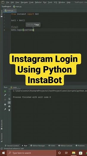 Instagram Login Using Python Instabot
