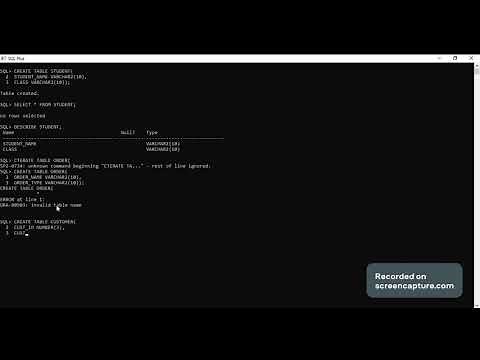 How to create table in database using sqlplus/ table create //relational data base//data
