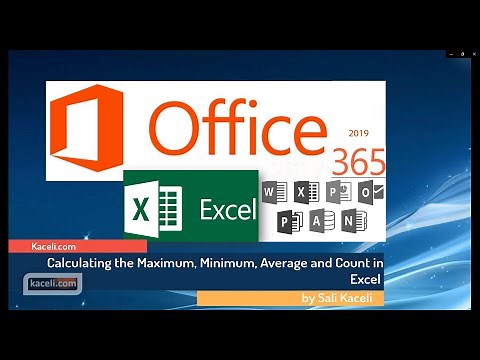 Excel 2019 Tutorial for Office 365: Calculating the Max, Min, Average and Count