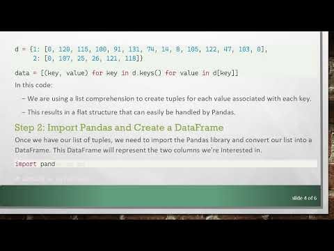 Converting a Dictionary with Lists as Values to Excel in Python