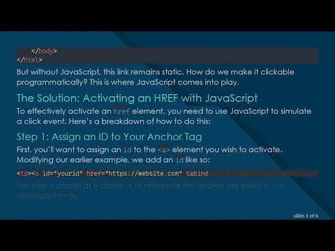 How to Activate HREF Using JavaScript in Your Web Projects