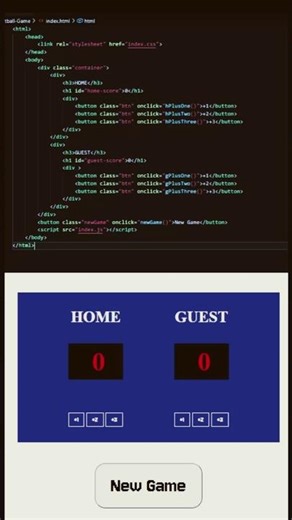 Built a Game Score App using JavaScript | Day 7 🚀 | #shorts #coding #day7