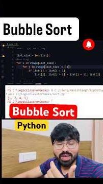 Bubble Sort algorithm in python and brute force. #python #coding #ai #programming #dsa #algorithm