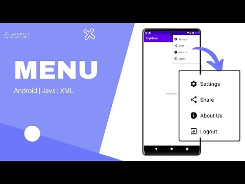 How to Create Menu in Android Studio using Java | Android Knowledge