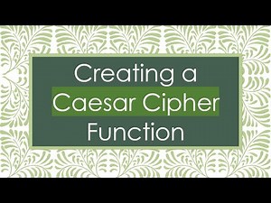 Creating a Caesar Cipher Function