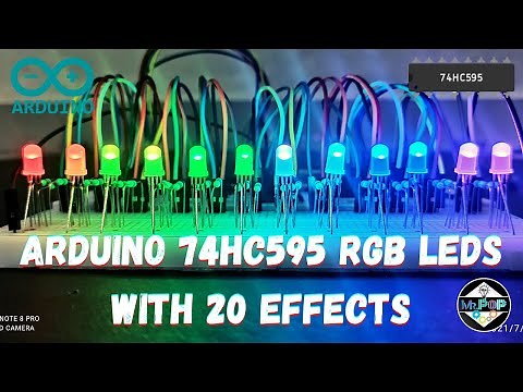 arduino rgb led projects with 20 Effects | 74hc595 projects