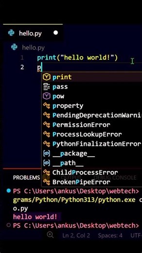 1 Line of Python = Instant Output 🚀 #shorts #youtubeshorts