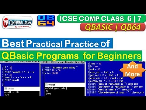 QBasic programming for beginners | Practice of 5 QB64 programs | qbasic programming for class 6 | 7