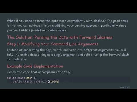 How to Parse a Forward Slash from Command Line in Java