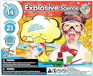 Science4you — Kaboom-Explosive Science — 14 Explosive Experiments About Chemistry — Fun, Education Activity — for Kids Ages 8+
