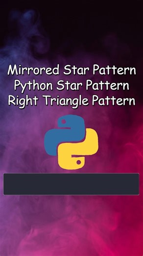 Mirrored Right-Angled Triangle Star Pattern in Python | Pattern Printing #coding #python