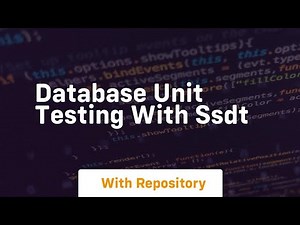 Database unit testing with ssdt