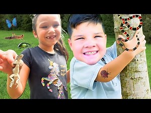 BUG HUNT ADVENTURE for Kids!! Caleb Finds Snakes, Worms & LIZARDS with Friends!