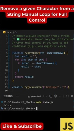 #133 Remove Any Character from String | Manual Loop Trick (Full Control)