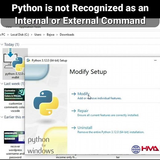 How to Fix Python is Not Recognized as an Internal or External Command VSCode #vscode