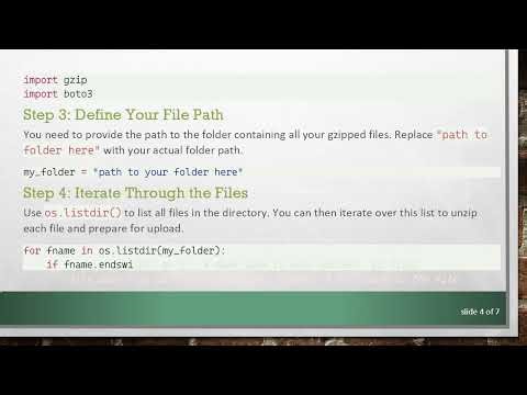 How to Unzip a List of Files and Push them to S3?