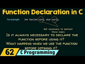 Function Declaration in C