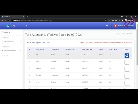 Student Attendance Management System Project in PHP MySQL with Source Code