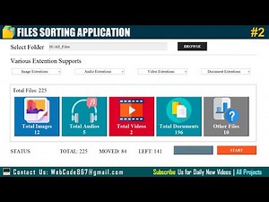 (GUI) File Sorting Application in Python | With Image Icons and Status Bar | #Part2