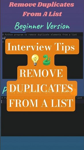 Remove Duplicates in Seconds! 🐍 Python Interview Hack 💡Remove Duplicates from LIST.