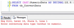 Handling error converting data type varchar to numeric in SQL Server