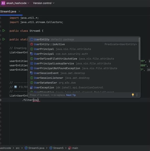 Java Streams: Filter Active Users in Real Time ⚡#coding #java8 #filter #codeprep #programming
