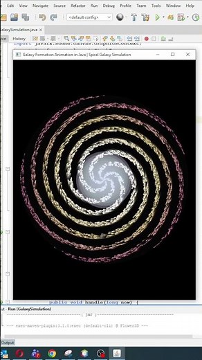 JavaFX Galaxy Simulation | 5,000 Stars Forming a Spiral Galaxy #shorts