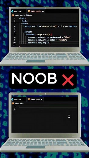 Noob Code 😭 vs Pro Code 😍 — 5 Secs You’l Never Forget! #shorts #coding #programming #developer #js