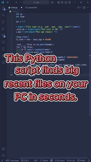 Find Big Files Instantly with Python 🔥