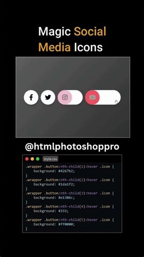 Social Media Icon using HTML, CSS and JavaScript. #coding #shortvideo #viralvideo #shorts