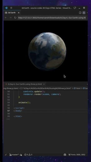 D Earth using threejs | #shorts #html #css #javascript