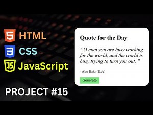 JavaScript Project 15 - Random Quote Generator in HTML CSS JavaScript