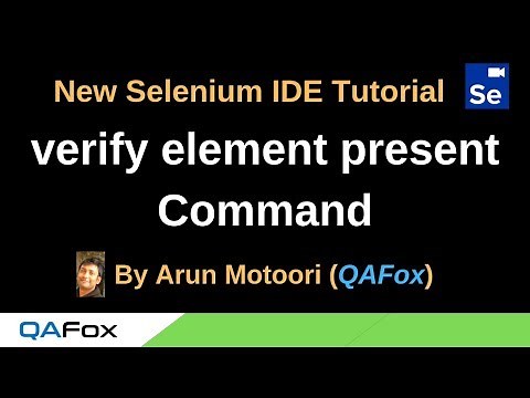 New Selenium IDE - Part 47 - verify element present Command